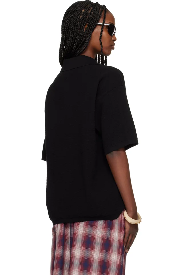 Stone Island Black 5100021 Light Raw Hand Organic Cotton Polo, photo 3 of 4 from SSENSE