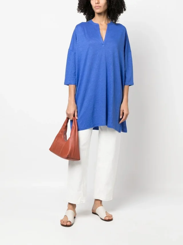 Majestic 3/4 Sleeve Linen Blend Tunic Dress, photo 3 of 5 from Balardi