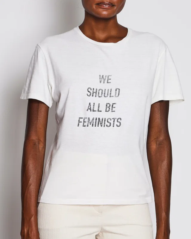 Dior White 'We Should All Be Feminists' T-Shirt Size FR 38 (UK 10) in White from Sellier