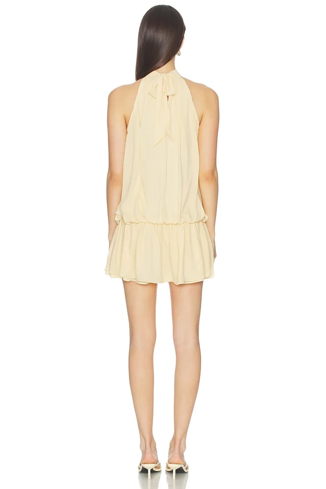 MORE TO COME Kassia Mini Dress in Pale Yellow, photo 3 of 3 from REVOLVE (Canada)