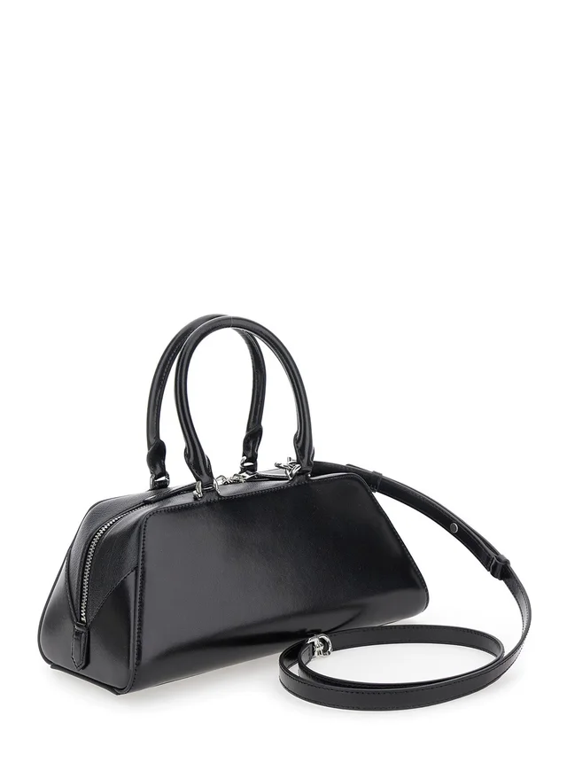 Givenchy 'Antigona East West' Black Small Handbag with Adjustable and Removable Shoulder Strap and Logo Lettering on the Front in Leather Woman in Black 100% Calf, photo 6 of 14 from Gaudenzi Boutique