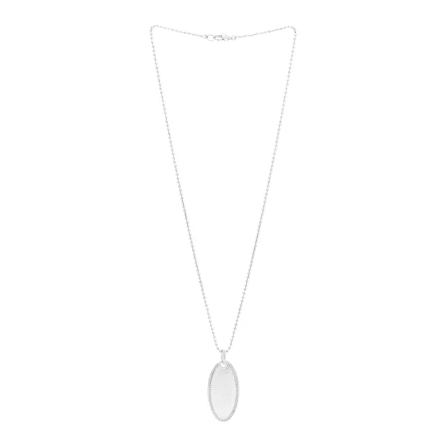 Gucci Sterling Silver Trademark Logo Oval Pendant Necklace in Silver from FASHIONPHILE, photo 3 of 5