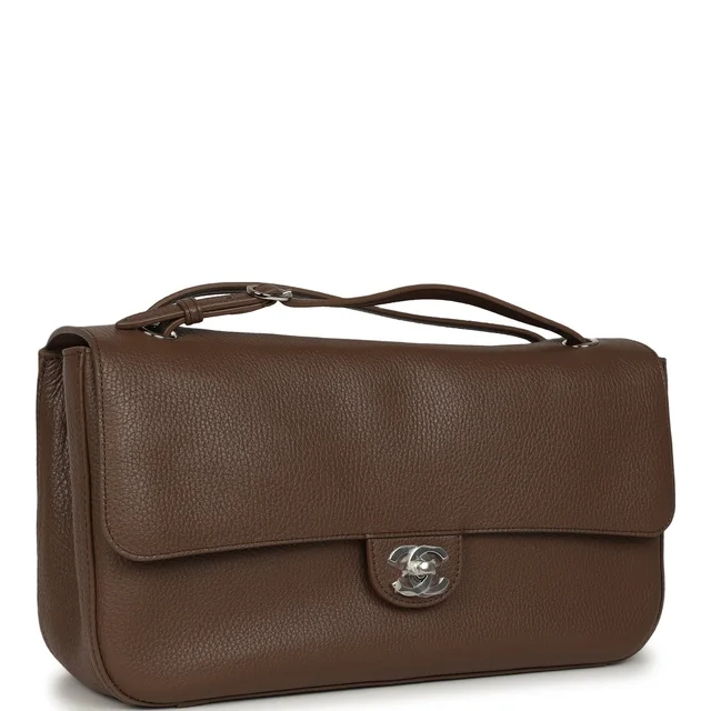 Chanel Maxi "Souplissimo" Small Flap Bag Brown Grained Calfskin Silver Hardware in Brown Caviar leather from Madison Avenue Couture, photo 2 of 2