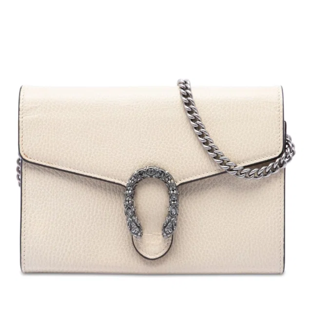 Brown Gucci Calfskin Dionysus Wallet on Chain Crossbody Bag in Brown Calfskin from Designer Revival