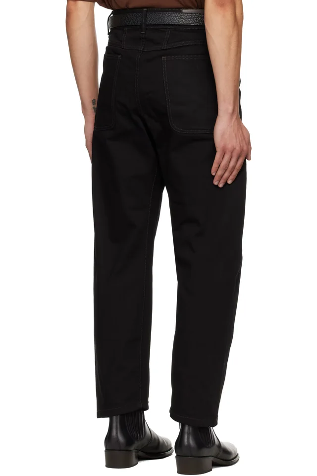 LEMAIRE Black Twisted Workwear Jeans, photo 3 of 5 from SSENSE