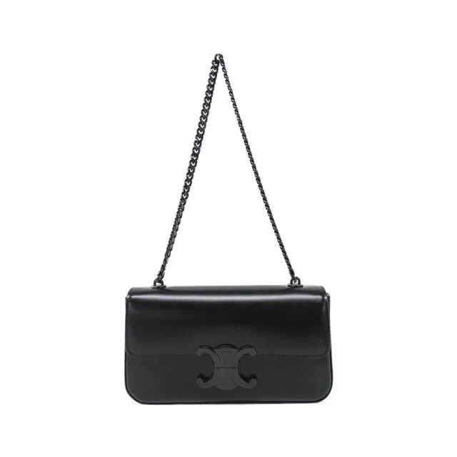 Celine Chain Shoulder Bag Claude Black in Black from The Reluxe