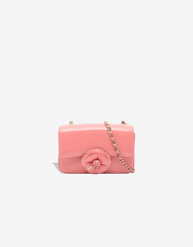 Chanel Flap Bag Camelia Mini Patent Pink in Pink Patent leather from SACLÀB