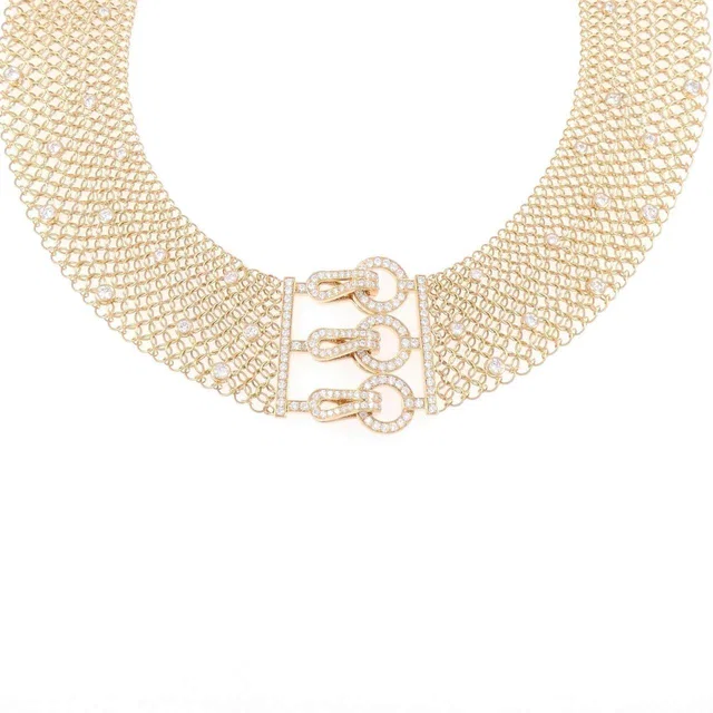 Cartier 750 Pink Gold Diamond Necklace in Pink from LuxUness