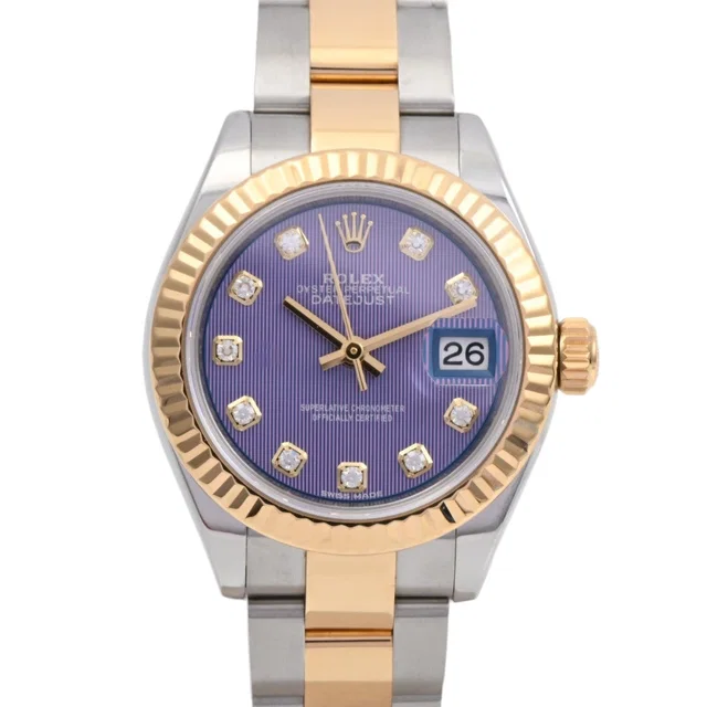 Rolex 2007-era 10P Diamond Datejust 28mm 279713G Automatic Lavender from VINTAGE QOO TOKYO