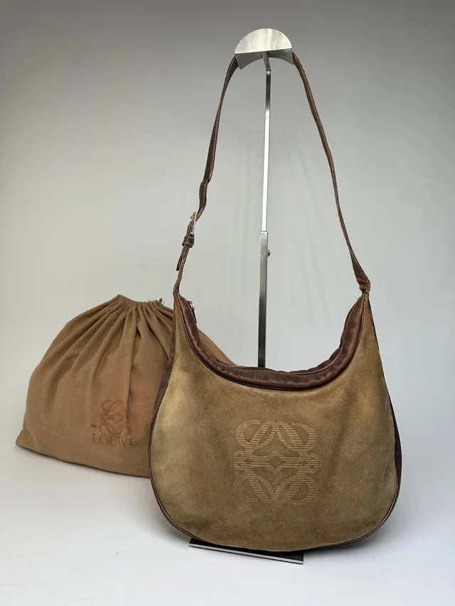 Loewe Vintage Suede Leather Shoulder Bag Beige Brown in white|neutral Suede from Grailed