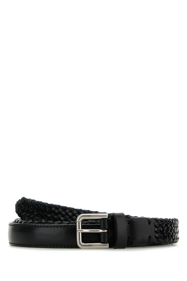 Dolce & Gabbana Logo Belt — Black Exterior: Leather in Black Leather from HEWI