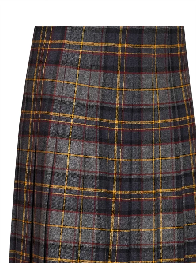 Etro PLEATED SHORT SKIRT IN STRETCH WOOL WITH CHECK MOTIF, photo 2 of 5 from SENSER