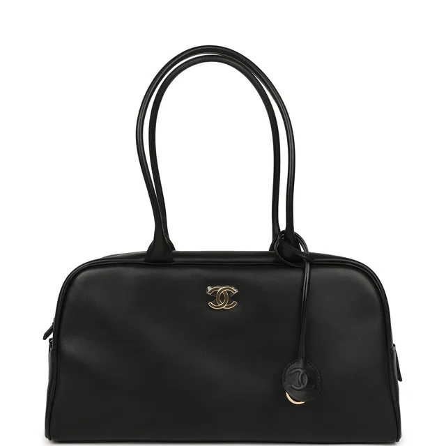 Chanel Large "Perfect Bowling" Bag Black Calfskin Gold Hardware in Black Calfskin from Madison Avenue Couture