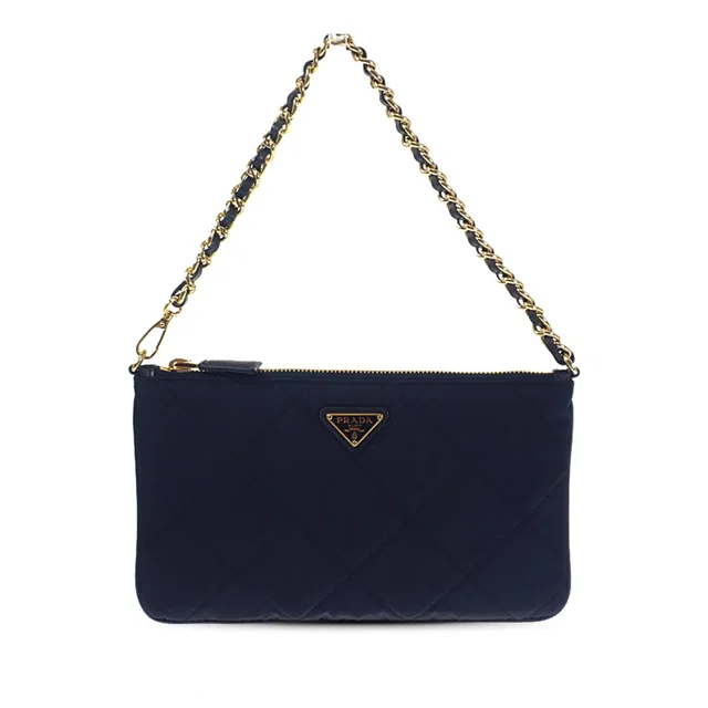 Blue Prada Impuntu Re Nylon Re Edition 1995 Chain Bag Handbag in Blue Nylon from Designer Revival
