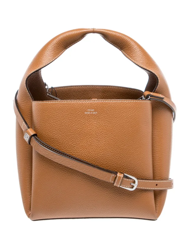 Leather Toteme bucket Small in brown|red Leather from The RealReal
