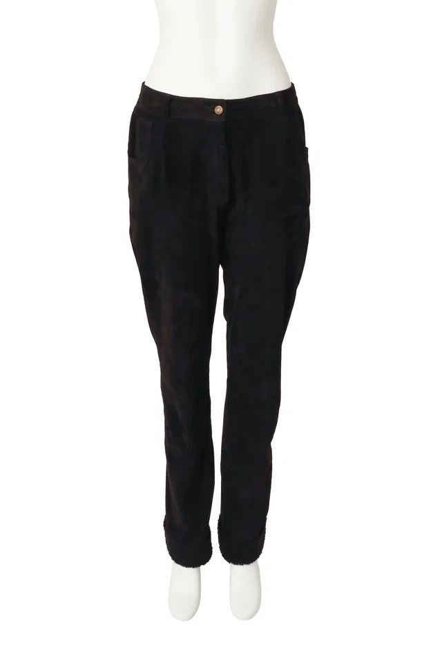 Dior Shearling Trim Suede Pants in Suede from Recess LA