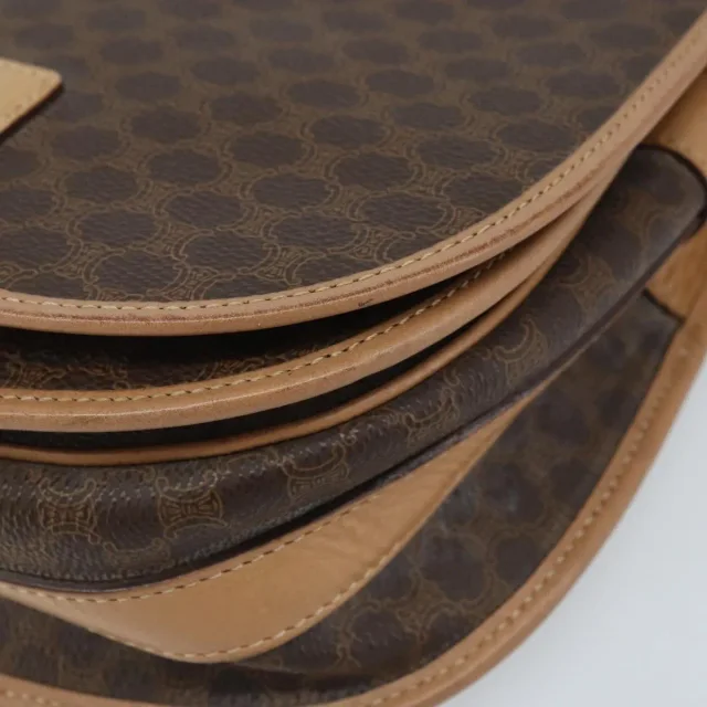 Celine Vintage Macadam Canvas And Leather Brown Bag in Brown Canvas from HEWI, photo 8 of 23