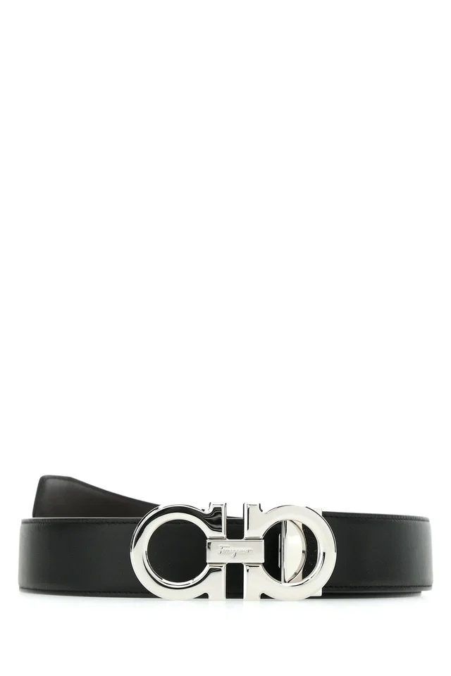 Ferragamo Adjus Belt — Black Leather in Black Leather from HEWI