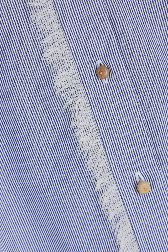 Zimmermann Embroidered Striped Cotton Oxford Shirt in Blue, photo 4 of 4 from THE OUTNET