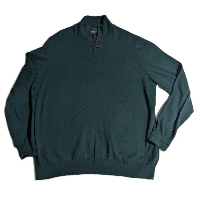 Christian Lacroix Men's Xl Cotton Cashmere Quarter Zip Sweater Green in green Cashmere from Poshmark