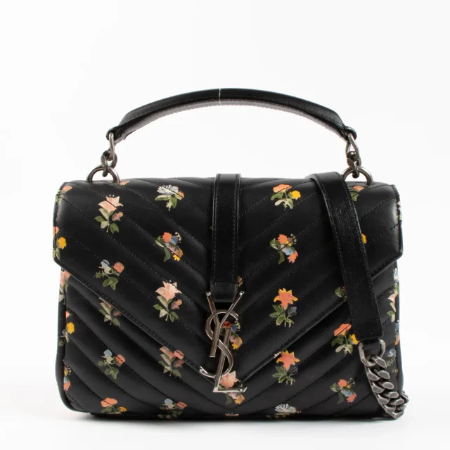 Saint Laurent Floral Medium College Bag in Black from Labellov, photo 2 of 8
