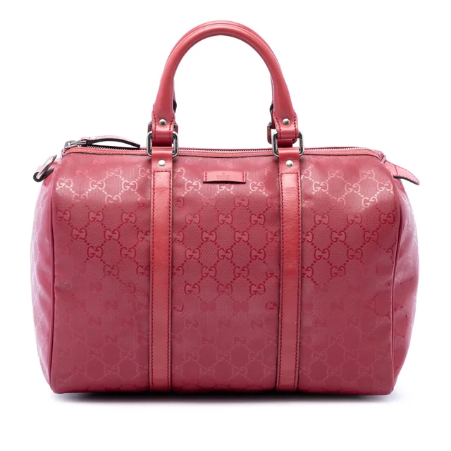 Red Gucci Medium GG Imprime Joy Boston Bag in Red Coated canvas from Designer Revival, photo 1 of 1