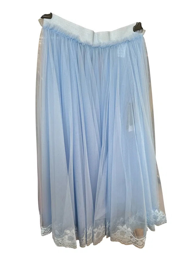 Dolce & Gabbana Sky Blue Lace Skirt in Blue from Luxury Promise