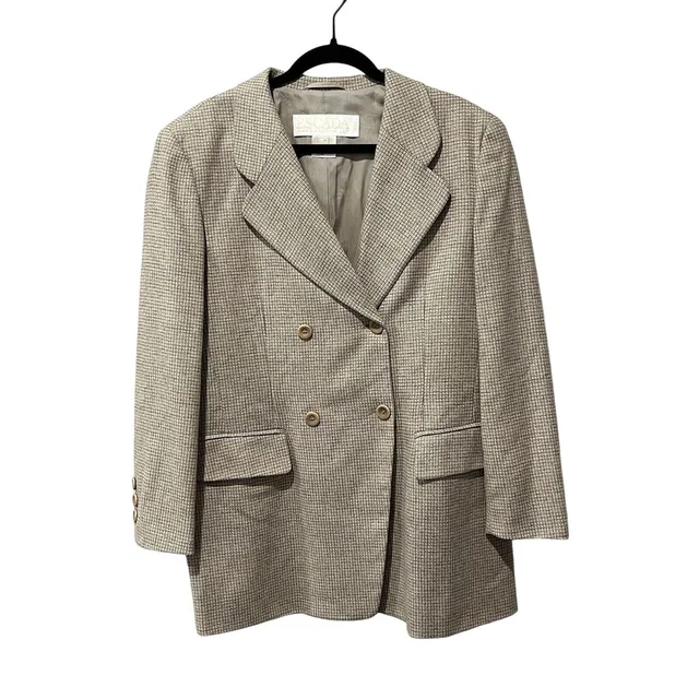 Escada Vintage Blazer Women's 42 Margaretha Ley Double Breasted Wool Cashmere in neutral|brown Cashmere from Poshmark
