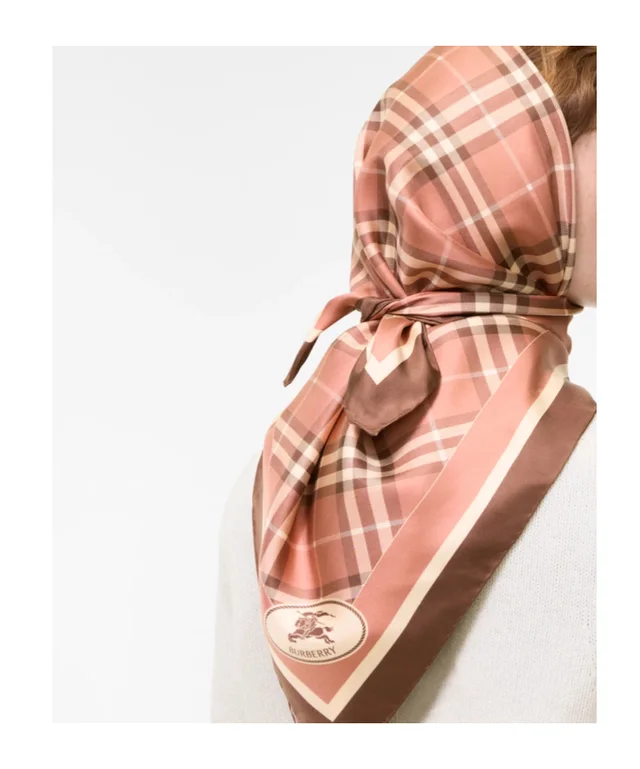 Burberry Check Knight stamp silk scarf, photo 5 of 5 from SENSER