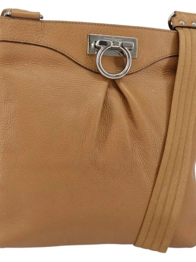 Ferragamo Gancini Shoulder Bag Leather Brown Silver in brown|red Leather from Poshmark, photo 2 of 16