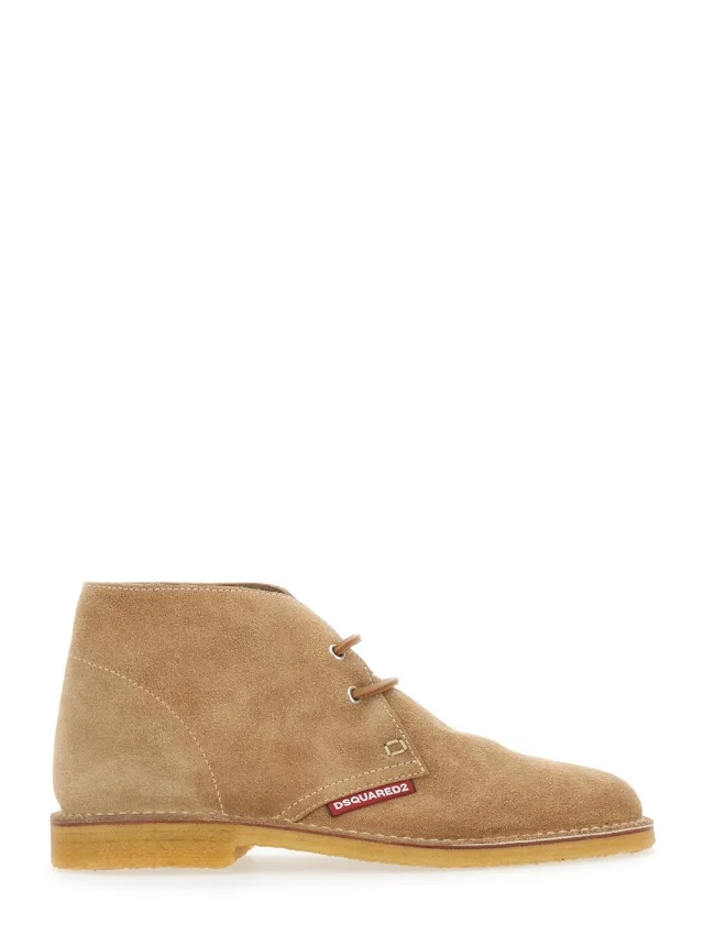 Dsquared2 Beige Oxford Shoes with Logo Patch on the Side in Suede for Men in Beige 100% Calf from Gaudenzi Boutique, photo 1 of 1