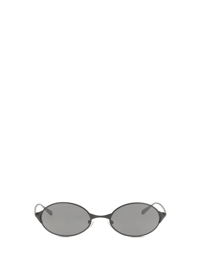 Alexander McQueen A000r6i3330 Oval Metal Frame Sunglasses — Black in Black from HEWI