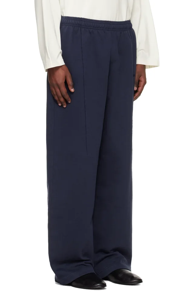 VETEMENTS Navy Cut Sweatpants, photo 2 of 4 from SSENSE