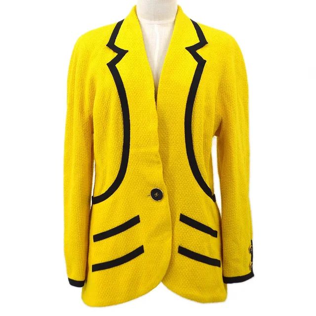 Chanel 1993 contrast trimming single-button jacket #42 from AMORE Vintage Tokyo