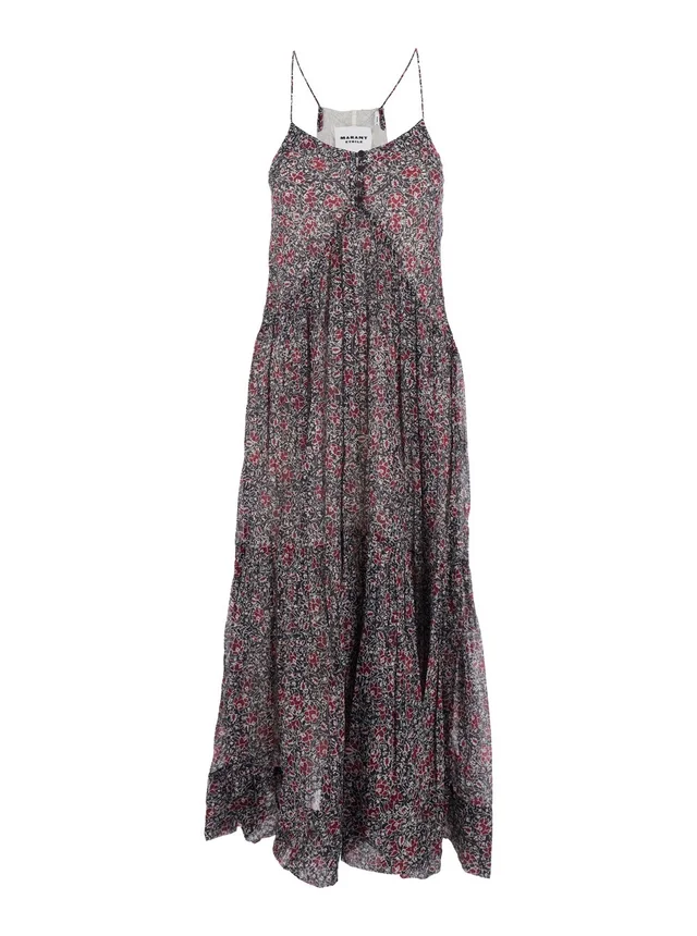Marant etoile Long Dress 'Sabba' with Straps and All-Over Multicolor Cotton Motif for Women in 100% Cotton, photo 2 of 4 from Gaudenzi Boutique
