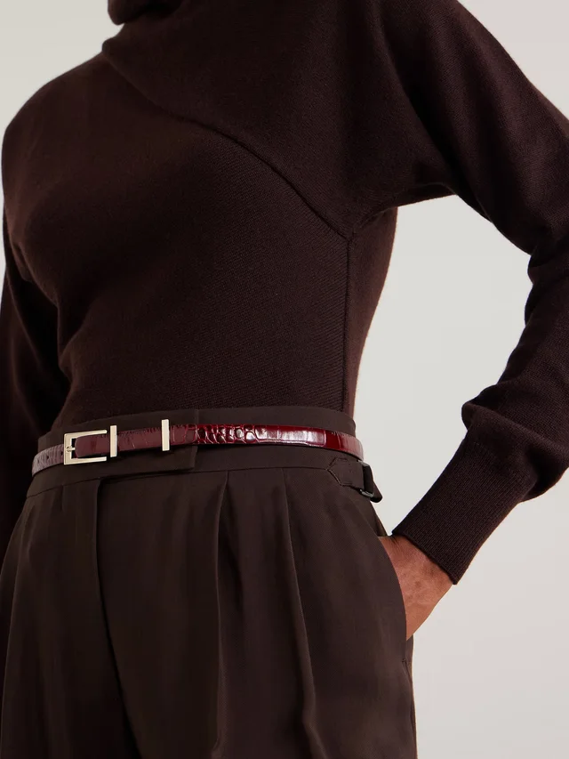 TOM FORD Croc-effect patent-leather belt in Red, photo 2 of 2 from NET-A-PORTER (Canada)