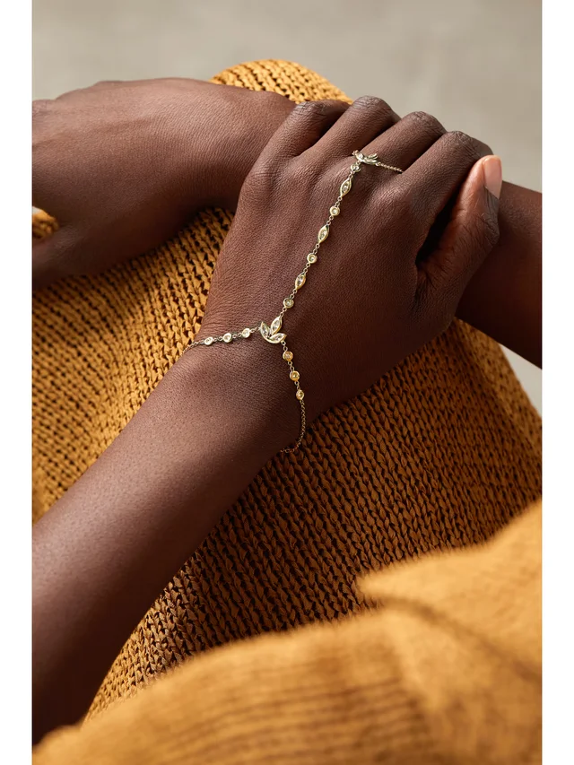 JACQUIE AICHE Blossom 14-karat gold diamond bracelet in Metallic, photo 2 of 2 from NET-A-PORTER (Canada)