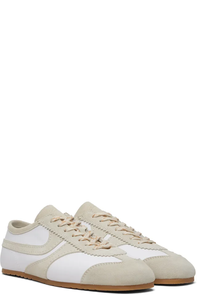 Dries Van Noten White & Gray Suede Sneakers, photo 4 of 5 from SSENSE