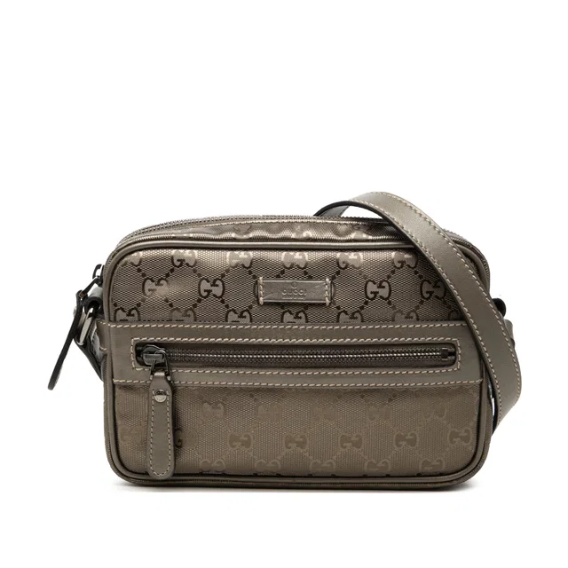 Brown Gucci GG Imprime Crossbody in Brown Coated canvas from Designer Revival