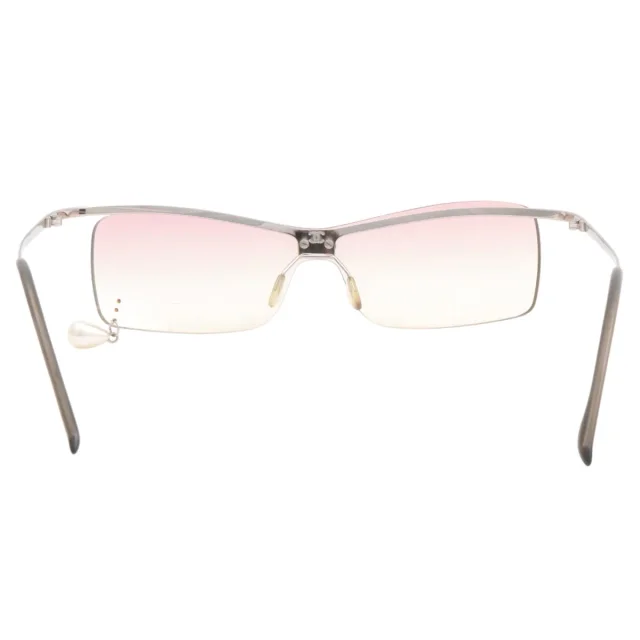 Chanel Logo plate drop charm rimless sunglasses pink from VINTAGE QOO TOKYO, photo 3 of 10
