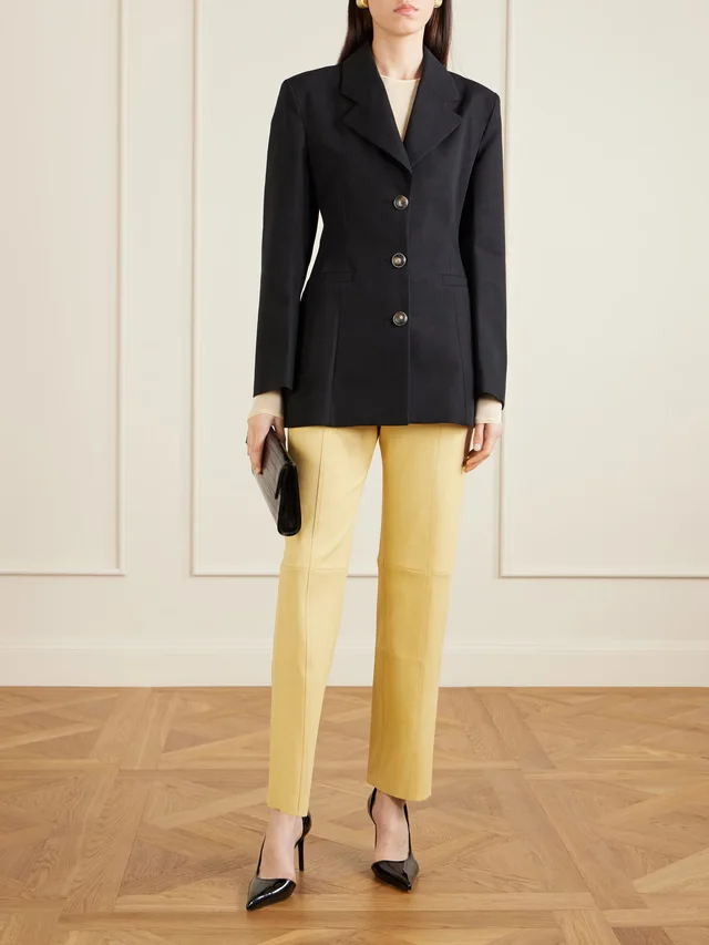 STOULS Benny leather straight-leg pants in Yellow, photo 2 of 2 from NET-A-PORTER (Canada)
