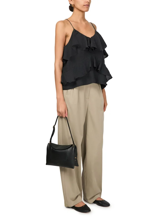 SKALL STUDIO Frilled top Benedicte in Black 100% linen, photo 6 of 6 from 24S (Canada)