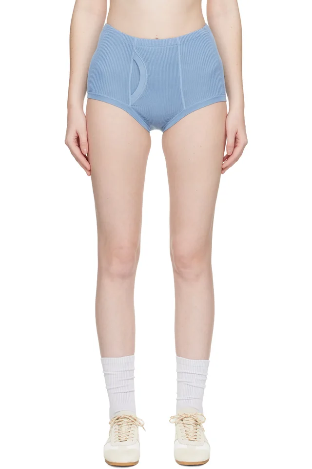 Blue Fine Rib Briefs, image 1 of 1 from SSENSE