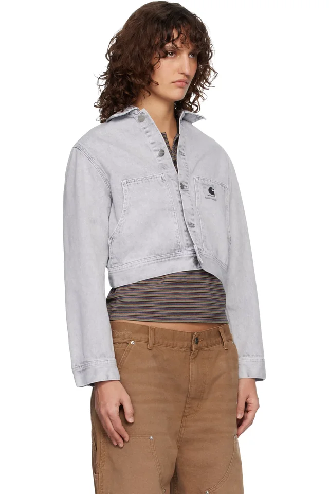Carhartt Work In Progress Gray Arca Denim Jacket, photo 2 of 4 from SSENSE