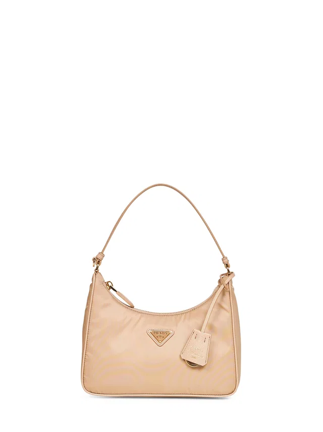 Prada Shoulder Bag — Beige Recycled Polyamide in Beige Saffiano leather from HEWI