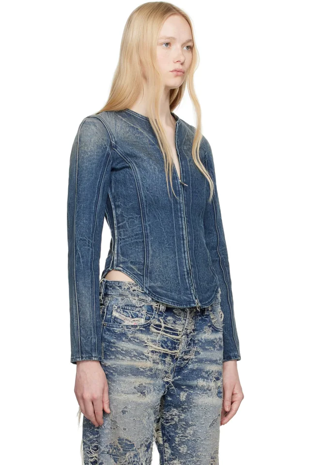 Diesel Navy De-Gary-Fsg Denim Jacket, photo 2 of 4 from SSENSE