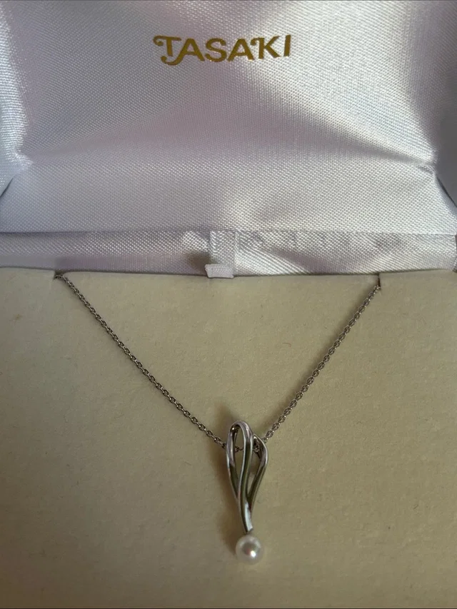 Tasaki (Japan Brand) Silver Pearl Drop Necklace in gray|white|silver from Poshmark