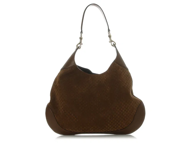 Gucci Large Brown Suede Microguccissima B Bag in Brown Suede from Ann's Fabulous Finds
