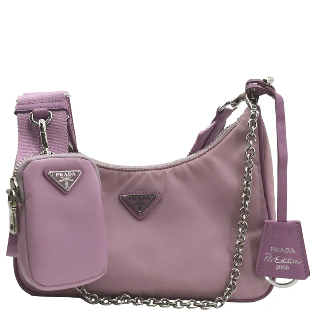 Prada Re-Edition 2005 Re-Nylon Shoulder Bag Light Pink in Pink Nylon from Dallas Designer Handbags