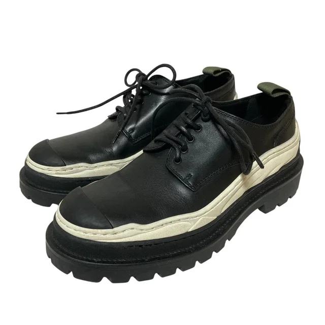 Dior Sacai Leather Derby Shoes Black White Spring Summer Fall Winter in Black Leather from The Reluxe